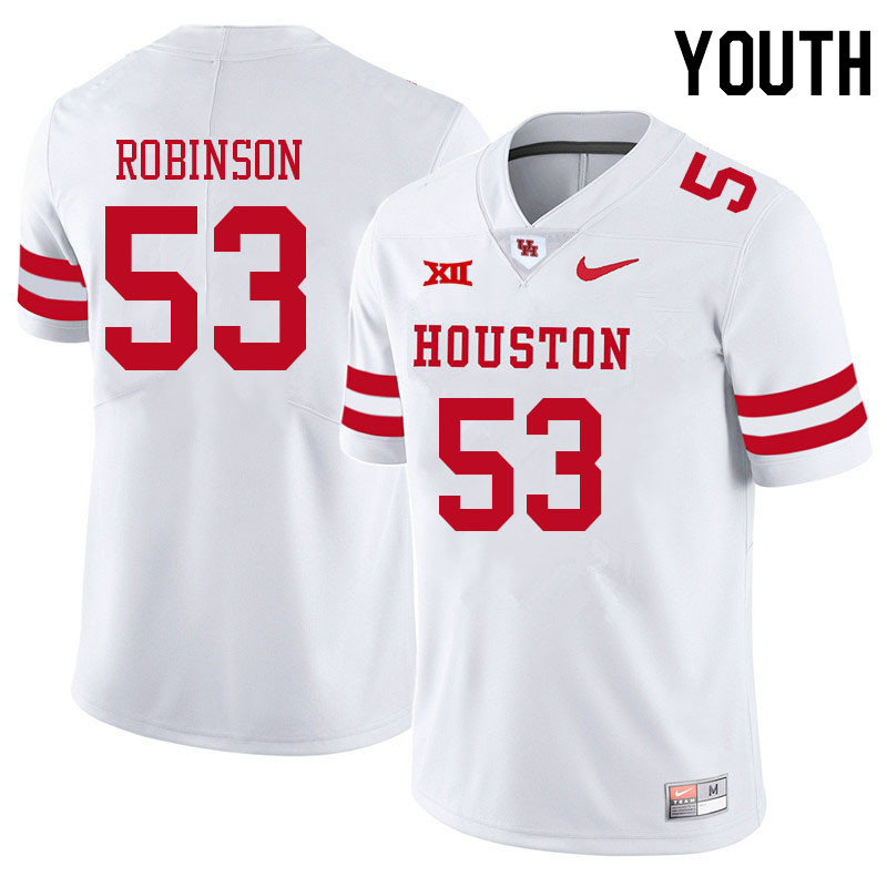 Youth #53 Lance Robinson Houston Cougars College Big 12 Conference Football Jerseys Sale-White